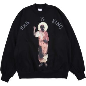 Jesus is King Sweatshirt Unisex Oversized Vintage Graphic Printed Pullover Autumn&WinterLong Sleeve