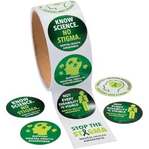 Mental Health Awareness Stickers - 1 roll of 100 Stickers - Fundraiser, Event and Handout Supplies
