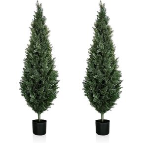 Yaami 4FT Artificial Green Tree Planting Beautiful and Realistic Artificial Cedar Pine, Artificial Pine is a Potted Plant with Ultraviolet Resistance and Indoor and Outdoor Front Porch Decoration.