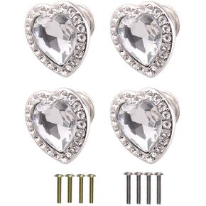 4 Pcs Creative Zinc Alloy Acrylic Cabinet Knobs,Bathroom Cabinet Knobs,Drawer Pulls and Knobs,for Dressers, Cabinets, Wardrobes, Closets, Etc.