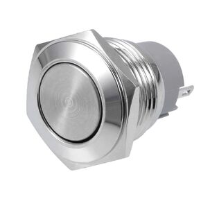 uxcell® Momentary Metal Push Button Switch 16mm Mounting Dia 2A SPST 1NO 2 Terminals