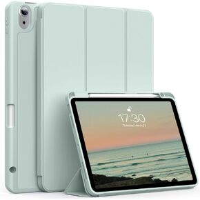 Kenke for Air 6th Generation Case 11 inch (2024) iPad Air 5th Generation Case (2022) / iPad Air 4th Generation Case (2020) 10.9 Inch Case with Right Side Pencil Holder & Soft TPU Back Shell (Pink)