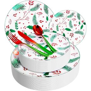 Liacere 150PCS Thanksgiving Plastic Plates-Gold Turkey Plates & Pumpkin Plastic Plates - Thanksgiving Dinnerware with Turkey and Pumpkin Design include 60 Gold Plates,90 Gold Silverware