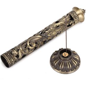 Incense Tower Holder, Bronze Vertical Stick Incense Holder with Base, Incense Stick Tower for Home Decor