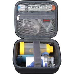 حقيبة حمل Elonbo لجهاز استنشاق الاستنشاق المحمول، حقيبة تخزين جهاز استنشاق الربو، حقيبة تنظيم السفر بفاصل الاستنشاق، أسود in Kuwait