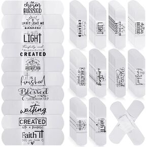 Geiserailie 400 Pcs Jesus Heals Bandages Jesus Adhesive Bandages Jesus Gifts Bulk 2.83 x 0.75'' PE Waterproof Jesus Bandages Latex Free Breathable Wound Care Protect Cuts and Scrapes