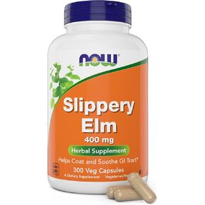 Now Slippery Elm 400 mg, 300 Vegetarian Capsules