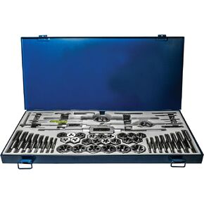 Century Drill & Tool – 98958 Carbon Steel Fractional Tap and Die Set, 58 Piece Tool Set – Tool Kit for Hand Cutting Applications, Construction