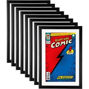 8 Pack Comic Book Frame: UV Protection Comic Book Display for Wall Fits Current Comics up to 6 3/4" x 10 1/4"