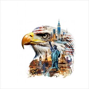 2 Pack American Bald Eagle Car Decal Sticker, 7.08 * 7.08 Inch Patriotic Eagle Truck Decal Waterproof Bumper Sticker for Car Truck Trailer SUV Van Outdoor Window Wall Laptop Tablet Glass