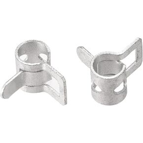 uxcell Spring Band Type Clamp 11mm Inner Dia Fit 11.5-12.2mm OD Hose Fuel Line Silicone Tube Clips Clamp Silver Manganese Steel 20Pcs