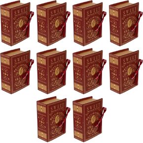 Home Decor 10Pcs Book Shape Candy Box Decorative Book Boxes Vintage Pattern Antique Book Box Witchcraft Book Shape Storage Boxes for Jewelry Trinket Wedding Birthday, Red Bridesmaid