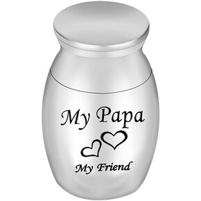 My Family My Friend Stainless Steel Urns for Ashes Cremation Jewelry Memorial Keepsake Papa-Small Size