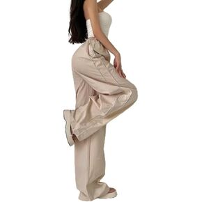 Y2K Pants Track Pants Parachute Pants High Waisted Pants with Pockets Aesthetic Pants Trendy Baggy Sweatpants
