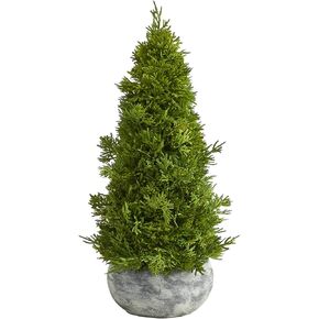 Nearly Natural 18in. Cypress Cone Artificial Tree in Decorative Planter