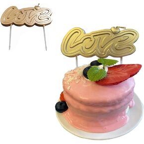 Romantic Love Heart Candles,Gold-Plated Love Sharped Cake Candles,Magic Fun Long Lasting Burn for Proposal Wedding Birthday Anniversary Baby Shower,Cake Decoration (Love Heart)
