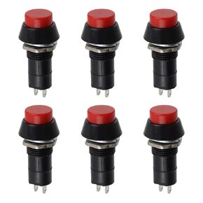 6PCS Black Latching Push Button Switch Mounting Hole On/Off Push Button Switch Momentary Push Button Switch for 0.39" Mounting Hole
