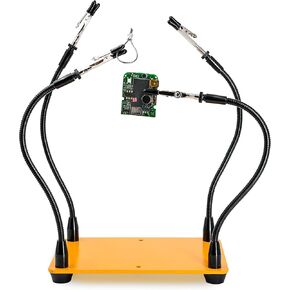 KOTTO Helping Hands Soldering, Third Hand Soldering Tool PCB Holder Four Arms Helping Hands Crafts Jewelry Hobby Workshop Helping Station Non-Slip Steel Weighted Base