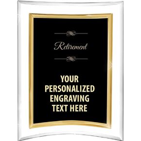 Crown Awards Retirement Acrylics - 8" Picturesque Freestanding Acrylic Frame Retirement Presentation Award, Free Personalization Prime