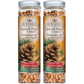 Scentsicles Scentfetti Scented Paper Filler, Spiced Pine Cones, 125g Bottle (2 Pack) - for use in Warmers, with Botanicals, Greenery and More!