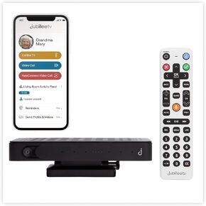Jubilee TV by Caavo: Universal Remote Control for Seniors, Easy to Use Video Calling + Voice Controls + Digital Display, Remotely Control TV from Anywhere, Includes Mobile App + 1 Month Service Plan