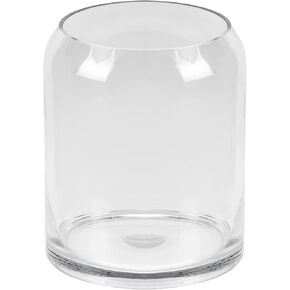 10" High 8" Wide Large Handmade Scandinavian Clear Glass Vase, Glass Flower Vase, Vase for Bouquet, Modern Glass Vase, Dome Glass Vase, Glass Terrariium, Hurricane, Centerpiece (Clear, 8"x10")