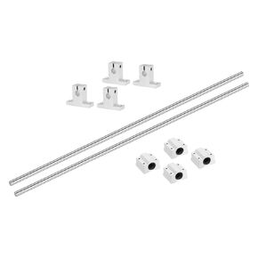uxcell 2 Pcs 8mm x 550mm Linear Motion Rail Shaft Slide Guide with 4 Pcs SCS8UU Bearings and 4 Pcs SK8 Rail Support Linear Motion Rod Shaft Guide Set for CNC Machine 3D Printer, Silver