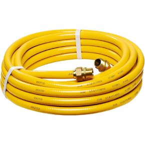 CSST 1/2" Gas Line 37ft Corrugated Stainless Steel Tubing Flexible Gas Line 1/2inch Natural Gas Hose Pipe Kit with 2 Male Adapter Fittings