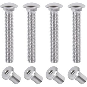 Trailer Hasp Bolt Kit, 2 in Trailer Hasp Bolt, Hasp Bolt Kit for Trailer, Heavy Duty Trailer Hasp Barrel Bolt Kit, Stainless Steel Trailer Hasp Bolt Kit for Trailer Cam Action Hasp (4 Pcs)