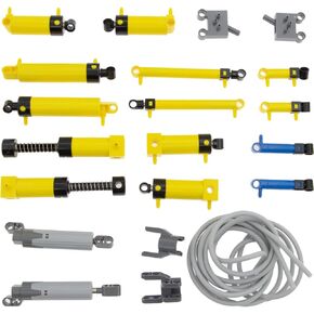 TEESE 21pcs Pneumatic-Kits Compatible with Technic-Parts, Piston-Pressure-Rod, Air-Pump-Cylinder-Hose, MOC Car-Truck-Replacement-Parts