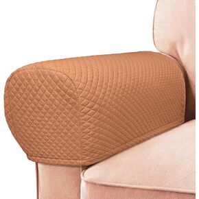 Roytub Stretch Couch Arm Covers, Breathable Armrest Covers for Sofas and Chairs Arm Covers Keep Home Clean, Scratch-Resistant Sofa Arm Covers Protect and Decorate Your Sofa(Large, Khaki, 2PCS)