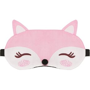 Cute Fox Eye Mask for Sleeping, Eye Covers for Sleeping in Travel & Nap, Sleep Masks for Women & Man, Sleep Mask, Lightweight Soft Blindfold, Pressure Relief Night (Pink)