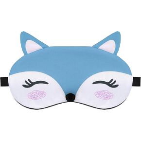 Cute Fox Eye Mask for Sleeping, Eye Covers for Sleeping in Travel & Nap, Sleep Masks for Women & Man, Sleep Mask, Lightweight Soft Blindfold, Pressure Relief Night (Pink)