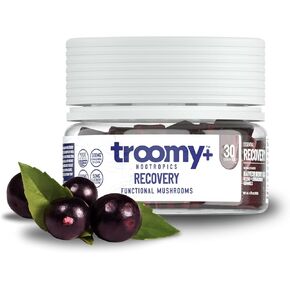 Troomy Recovery Gummies - Ashwagandha and Reishi Mushrooms for Peak Performance - Gelatin-Free, Gluten-Free, Vegetarian - 60 Count