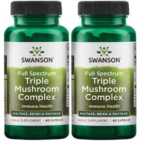Swanson Full Spectrum Triple Mushroom Complex 60 Capsules (2 Pack)