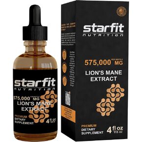 Lion's Mane 575,000 Mg Extract, Lions Mane Liquid Supplement, Lion's Mane Mushroom Extract for Immune Support, Memory Enhancement, and Digestive Health, 4 Fl Oz