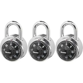 Master Lock 1500D Locker Lock Combination Padlock, 3Pack, Black