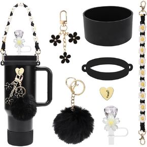 Cup Accessories for Stanley Cup 30oz 40oz Tumbler with Handle,Including Water Bottle Handle Strap, Siliocne Stanley Cup Boot, Siliocne Straw Cover