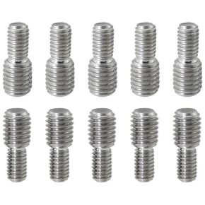 Heyous 10PCS Silver 304 Stainless Steel Conversion Screw Reducer Screw M6 to M8 Metal Adapter Male Thread for Threaded Fitting or Female Pipe
