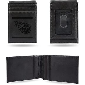 Rico Industries NFL Tennessee Titans Laser Engraved Black Tri-Fold Wallet - Men's Accessory