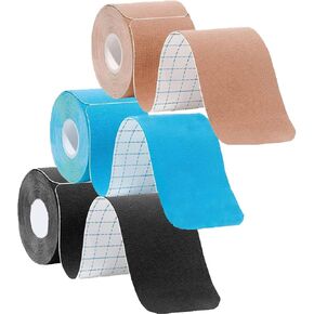 Kinesiology Tape Precut, Athletic Sports Tape Adhesive for Muscles Ankle Neck Knee Shoulder Promotes Recovery and Providing Support, Total 60 Precut Strips (Mix Color)