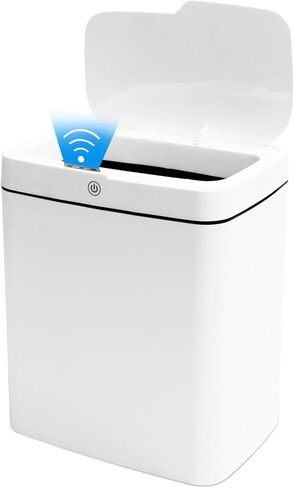 4-Gallon Motion Sensor Trash Can Bathroom - Automatic Touchless Bathroom Trash Can with Lid, IPX5 Waterproof, Induction & Vibration Modes - Electric Small Motion Sensor Trash Can for Bathroom in Saudi Arabia