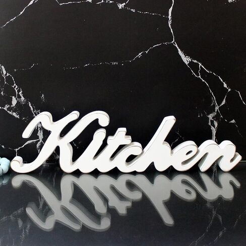 CVHOMEDECO. Rustic Matt Black Wooden Words Sign Free Standing Kitchen Desk/Table/Shelf/Door/Home Wall Decoration Art, 15-1/2 x 4-1/4 x 1 Inch in Kuwait