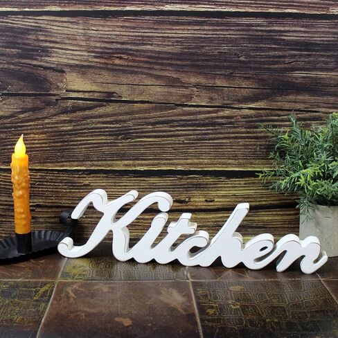 CVHOMEDECO. Rustic Matt Black Wooden Words Sign Free Standing Kitchen Desk/Table/Shelf/Door/Home Wall Decoration Art, 15-1/2 x 4-1/4 x 1 Inch in Kuwait