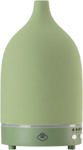 Serene House Vapor, Ultrasonic Essential Oil Cool Mist Diffuser – 7-Color Calming LED Light, Timer Control, Automatic Shut-Off – Green Ceramic, 90ml in Saudi Arabia