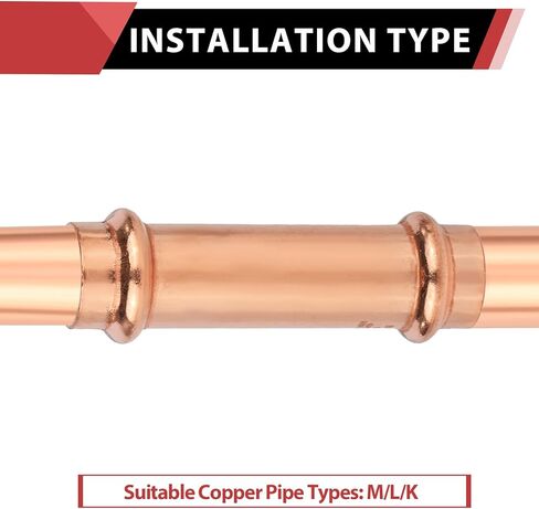 (عبوة من 10) تركيبات توصيل ممتدة مقاس 1/2 بوصة × 1/2 بوصة من النحاس، بدون توقف in Kuwait
