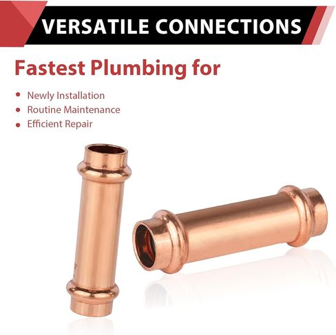 (عبوة من 10) تركيبات توصيل ممتدة مقاس 1/2 بوصة × 1/2 بوصة من النحاس، بدون توقف in Kuwait