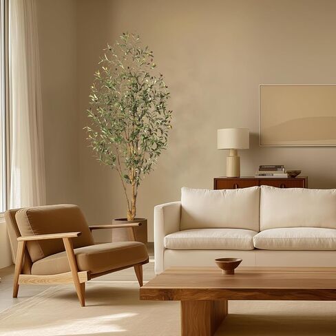 Tall Faux Olive Tree 6FT, Realistic Tall Silk Olive Trees with Branches,Fruits and Dried Moss, Large Artificial Olive Trees for Modern Home Office Living Room Floor Decor Indoor in Saudi Arabia