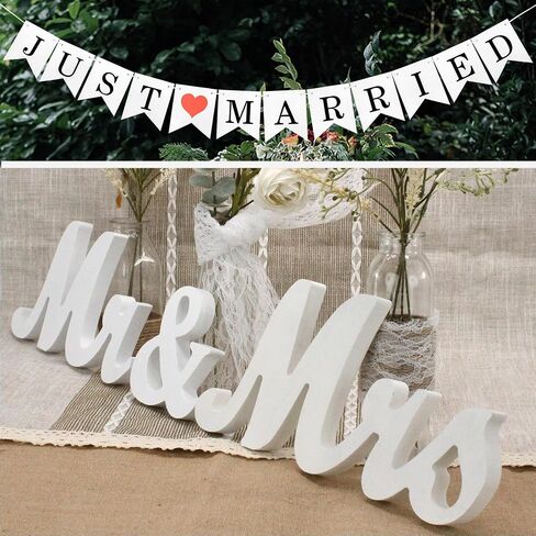Mr & Mrs Wooden Letters for Wedding Table, Golden Large Mr. and Mrs. Sweetheart Table Decoration, Mister and Miss Wood Sign， Mr and Ms Wedding Present (Mr&Mrs-Golden) in Saudi Arabia