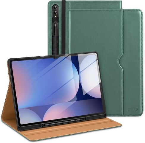 DTTO for Samsung Galaxy Tab S10 Ultra / S9 Ultra / S8 Ultra Case 2024/2023/2022, Premium Leather Business Folio Stand Cover with S Pen Holder for 14.6 Inch Tablet, Auto Wake/Sleep, Midnight Green in Saudi Arabia